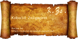 Kobold Zsigmond névjegykártya